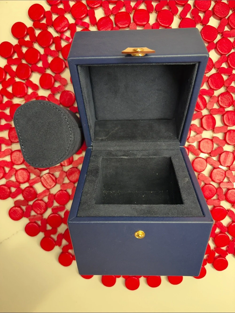 Louis Vuitton Men's Navy Blue Jewelry Box with Gold Accent